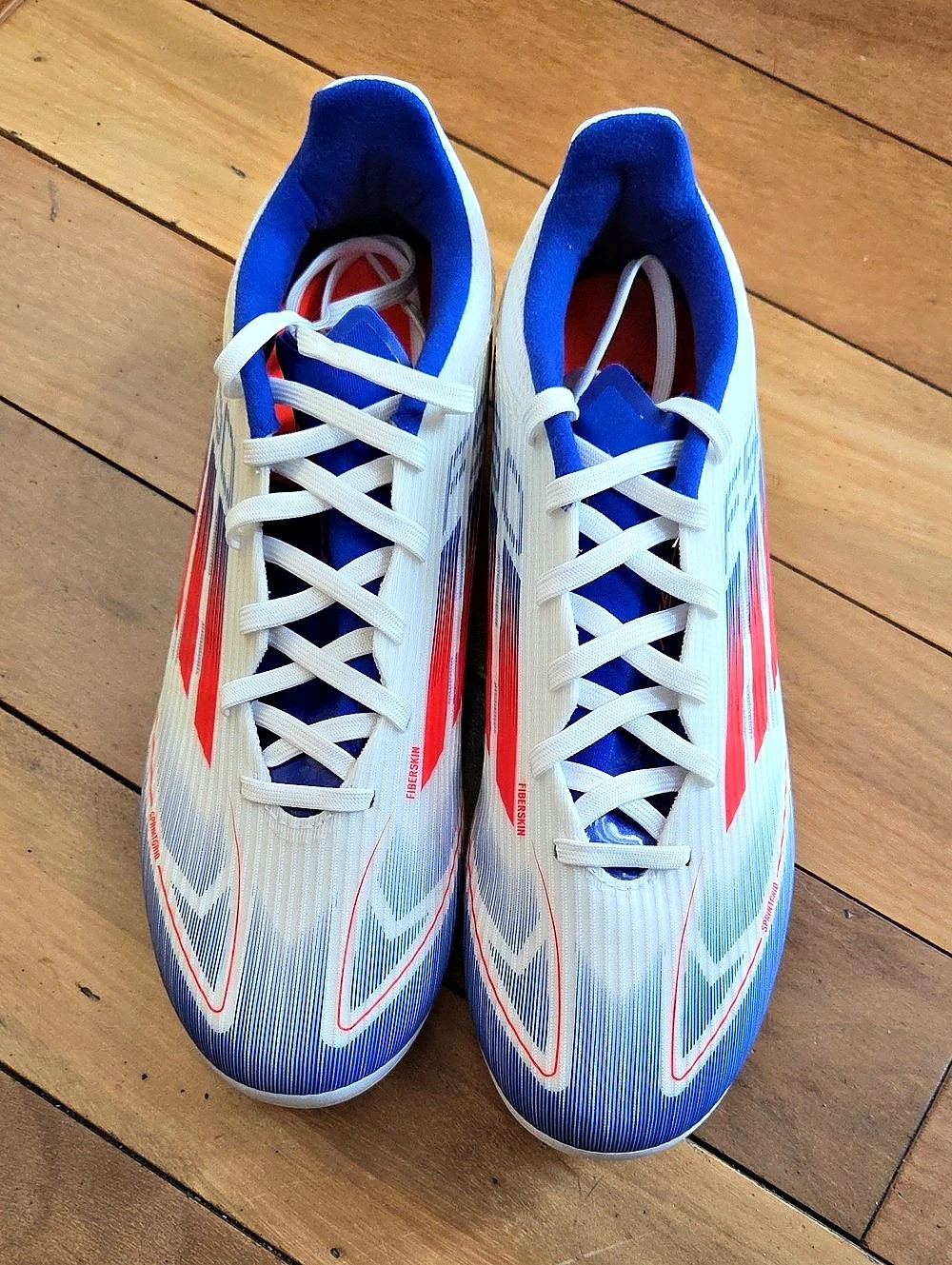 adidas F50 League FG/MG Soccer Cleats White & Blue